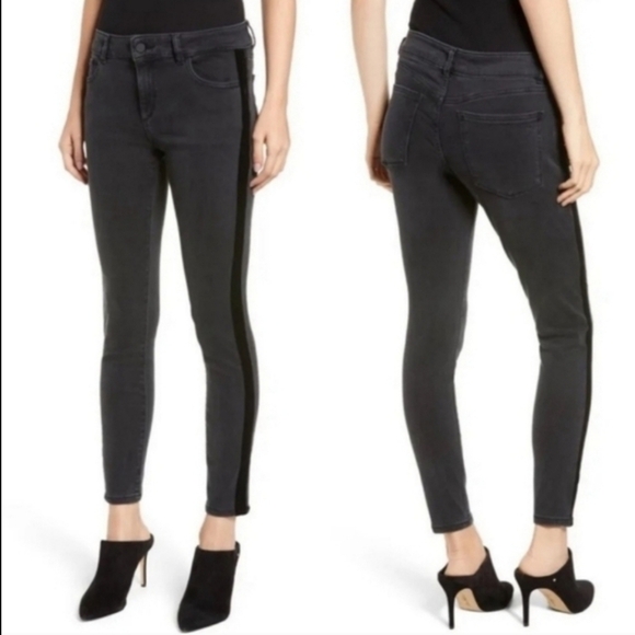 DL1961 Denim - ❤ DL1961 MARGAUX INSTASCULPT ANKLE SKINNY VELVET STRIPE JEANS, 0 (25)